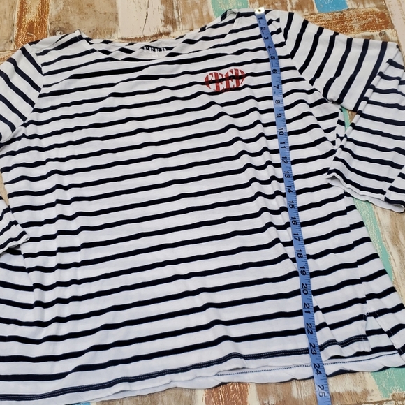 FEED Projects Striped 3/4 Sleeve Boatneck Top - Picture 6 of 7